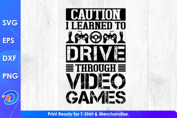 Drive Through Game Graphics for T-Shirt Designs