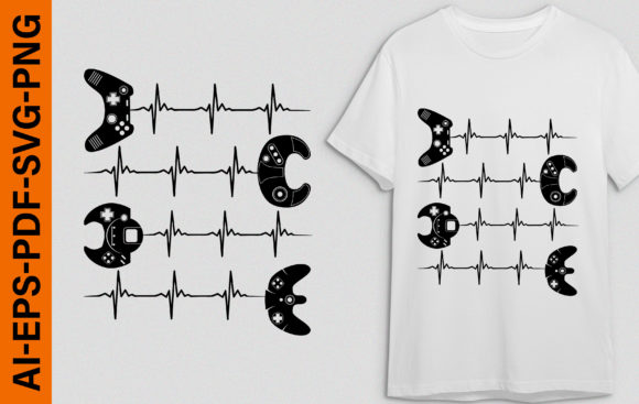 Gaming Heartbeat: Graphics for T-Shirt Designs
