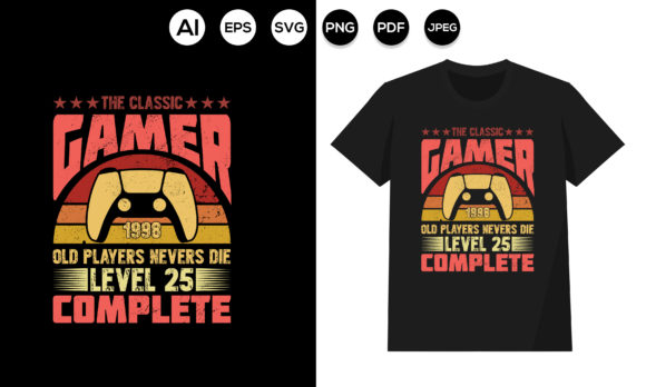 Gaming T-shirt Design 6: Graphics & Print Templates